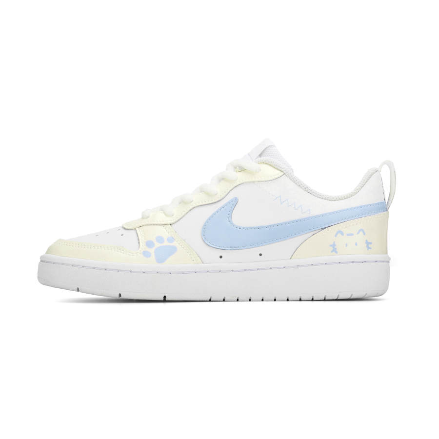 Nike Nike Court Borough Butter Kitten Leather Breathable And Slip Resistant Low top Skateboard Shoes Kids'