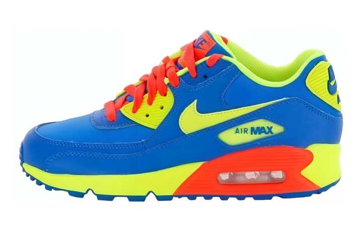 Nike Nike Air Max 90 Abrasion Resistant Low top Casual Shoes Blue Yellow Red Unisex