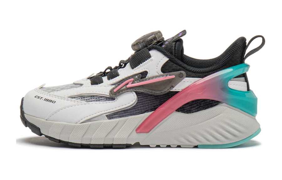 Li-Ning YOUNG Li Ning YOUNG Slip Resistant Abrasion Resistant Slip Resistant Abrasion Resistant Kids Lifestyle Shoes Black White Gray