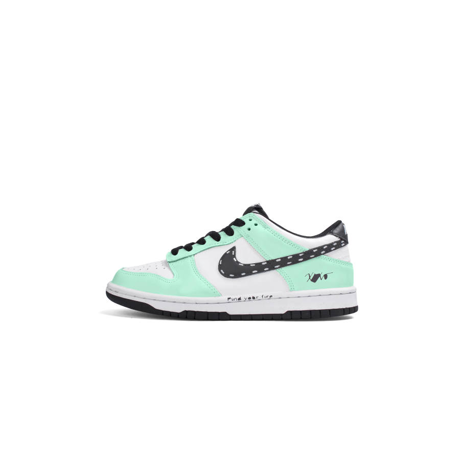 Nike Nike Dunk If You Can Leather Slip Resistant Lightweight Cushioning Low top Kids' Skateboarding Shoes Cyan Teenagers