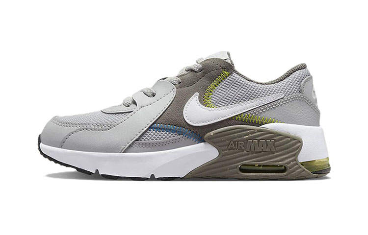 Nike Nike Air Max Excee Cushioning, Wear Resistant Low top Kids Lifestyle Shoes Gray Green Children Aged 3 7 Years Old