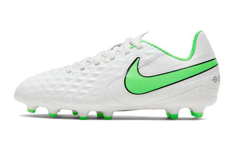 Nike Nike Tiempo Legend 8 Club FG MG Slip Resistant Cushioning Abrasion Resistant Low top Kids Lifestyle Shoes White Green