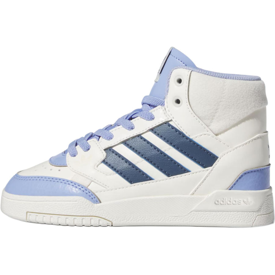 Adidas Originals DROP STEP SE Synthetic Leather Slip Resistant High top Kids' Skateboarding Shoes White Kids'