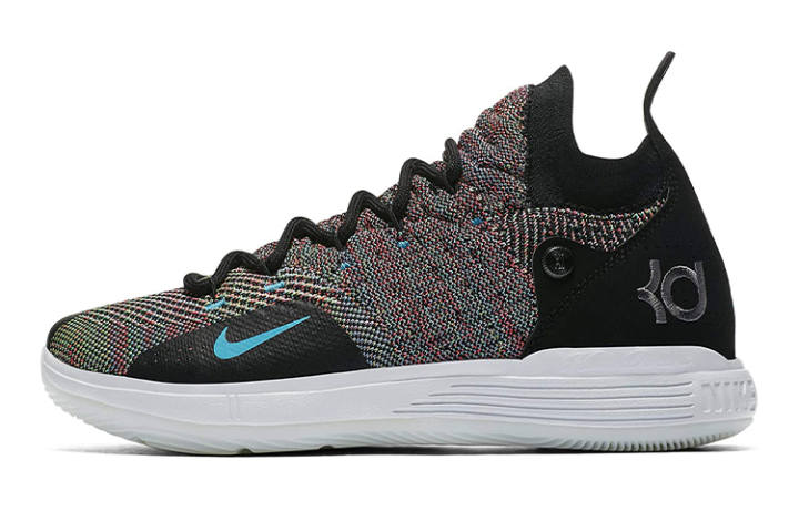 Nike Nike KD 11 Multi Color Flyknit Mid top Basketball Shoes Black Purple Unisex