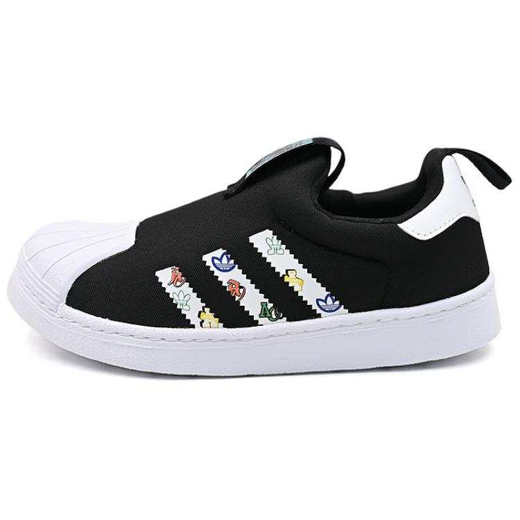 Adidas Originals SUPERSTAR 360 Synthetic Leather, Textile Abrasion Resistant Low top Kids' Skateboarding Shoes Black