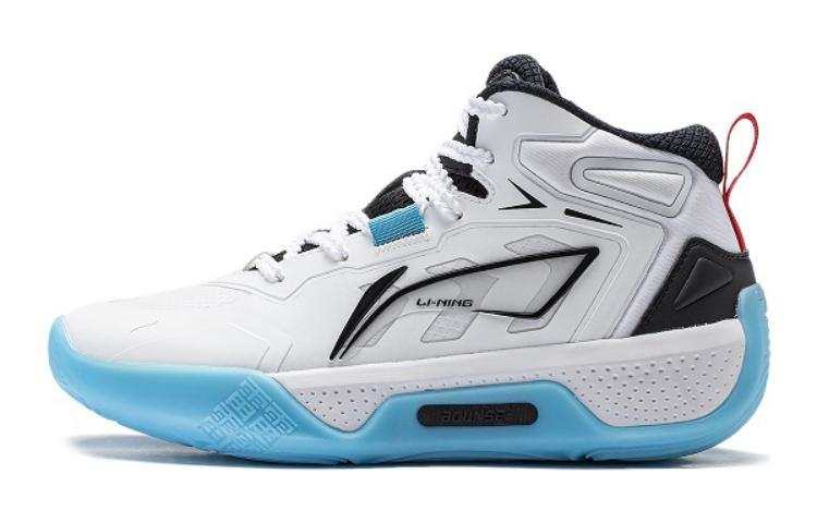 Li-Ning YOUNG Li Ning YOUNG Tianying V1 Cushioning Rebound High top Children's Basketball Shoes White Black Kids'