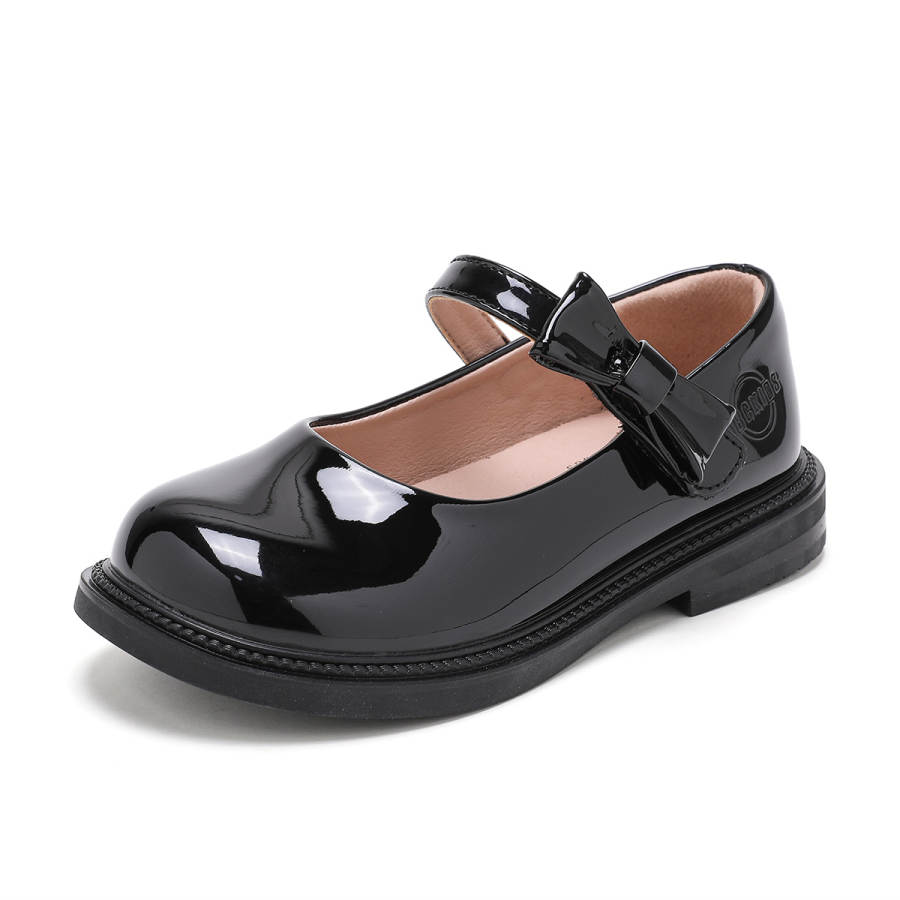 ABC KIDS Lightweight Cushioning Lightweight Cushioning Kids' Leather Shoes Black/Mirror Finish Kids'