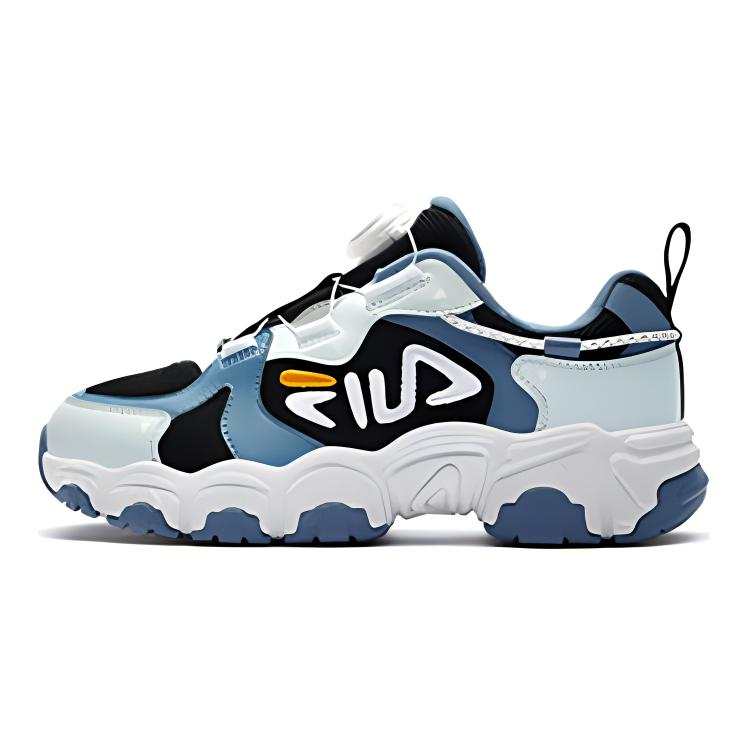 FILA KIDS FILA KIDS Comfortable And Breathable Abrasion Resistant Low top Kids' Running Shoes Black Blue