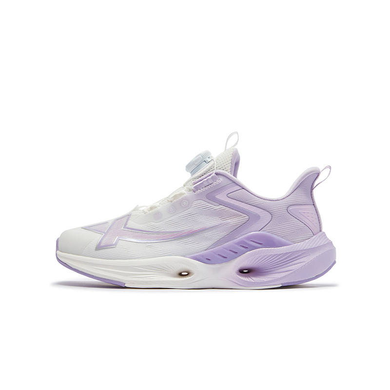 XTEP X FLOW 2.0 Pro Cushioning Breathable Low top Kids' Running Shoes Sail White/Peony Purple Kids'