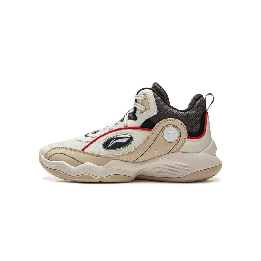 Li-Ning YOUNG Li Ning YOUNG Mid top Children's Basketball Shoes White Khaki Kids'