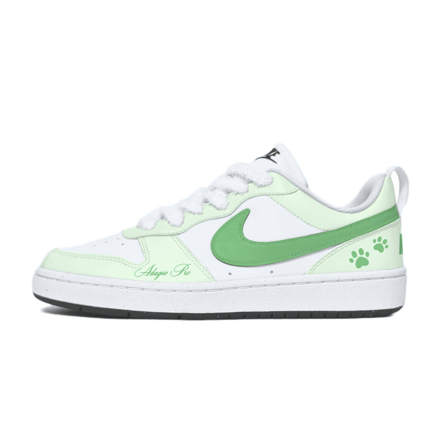 Nike Nike Court Borough Mint Pudding Abrasion Resistant Low top Kids' Skateboarding Shoes White Green Teenagers