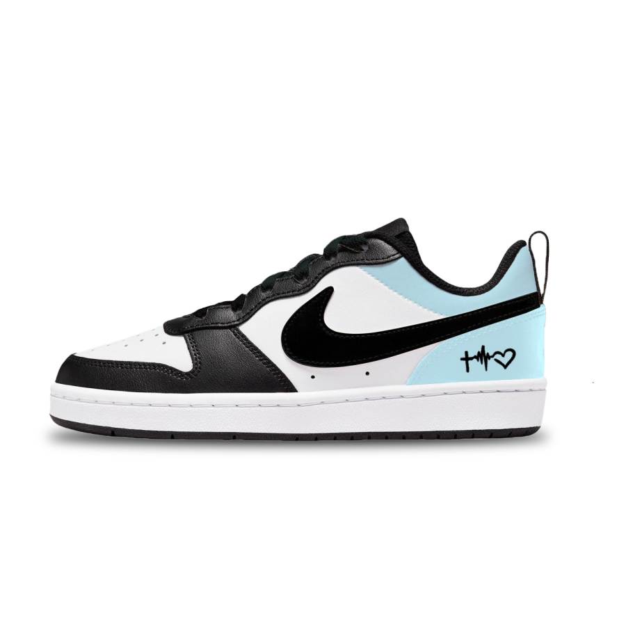 Nike Nike Court Borough Leather Abrasion Resistant Breathable Low top Kids' Skateboarding Shoes Unisex