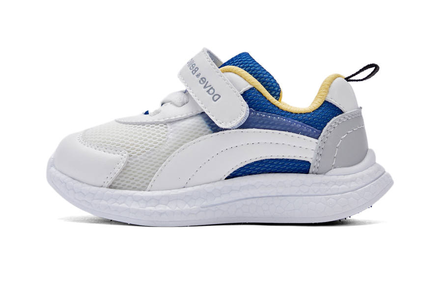 DAVE&BELLA Microfiber Leather Lightweight Slip Resistant Cushioning Kids Lifestyle Shoes Blue