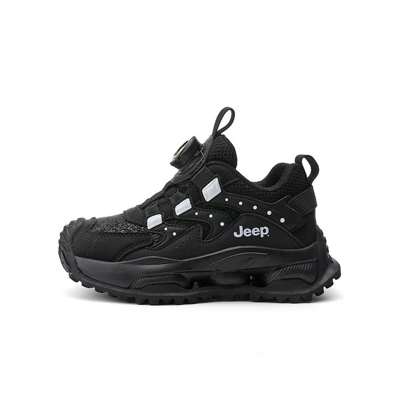 Jeep Synthetic Leather Abrasion Resistant Low top Kids Lifestyle Shoes Ink Black Kids'