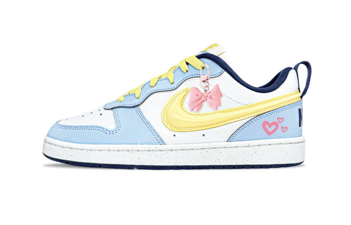 Nike Nike Court Borough Cute Bowknot Synthetic Leather Slip Resistant Lightweight Cushioning Abrasion Resistant