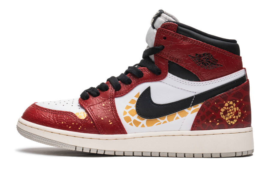 Jordan Jordan Air Jordan 1 OG High Leather High top Children's Basketball Shoes Red Teenagers