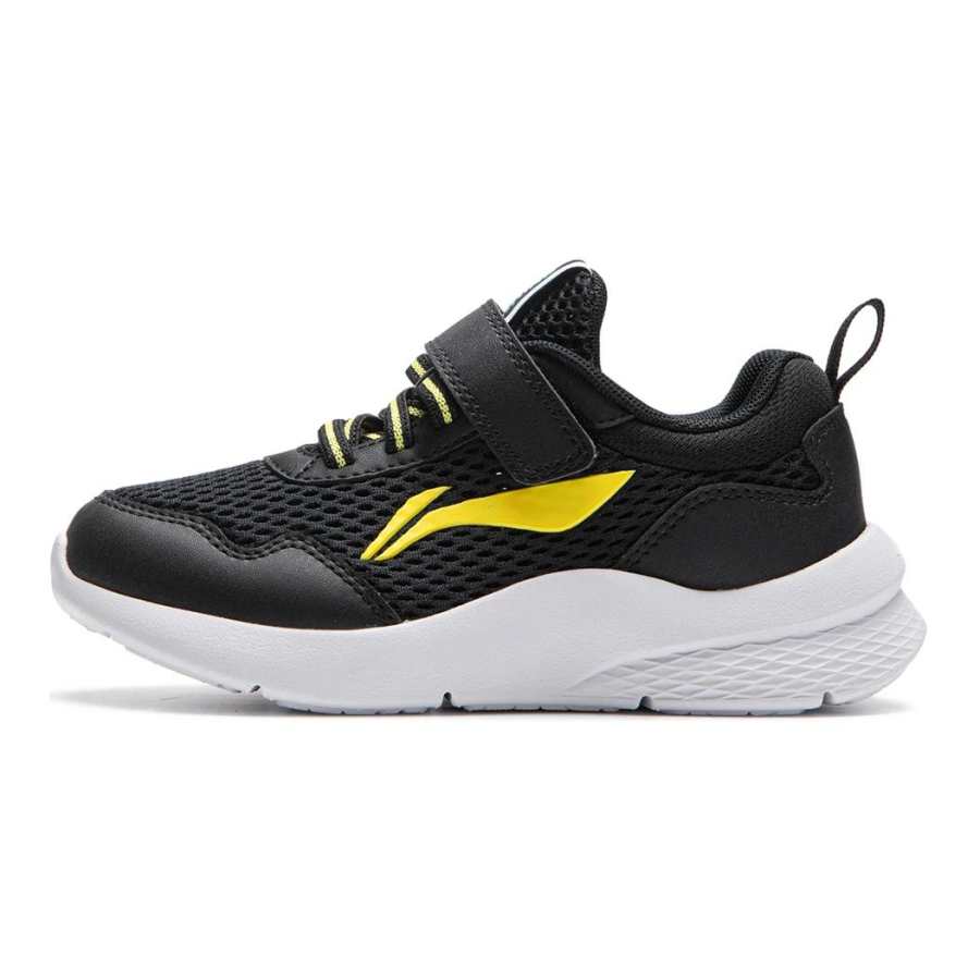 Li-Ning YOUNG Li Ning YOUNG Slip Resistant Abrasion Resistant Low top Kids Lifestyle Shoes Black Children Aged 3 7 Years Old
