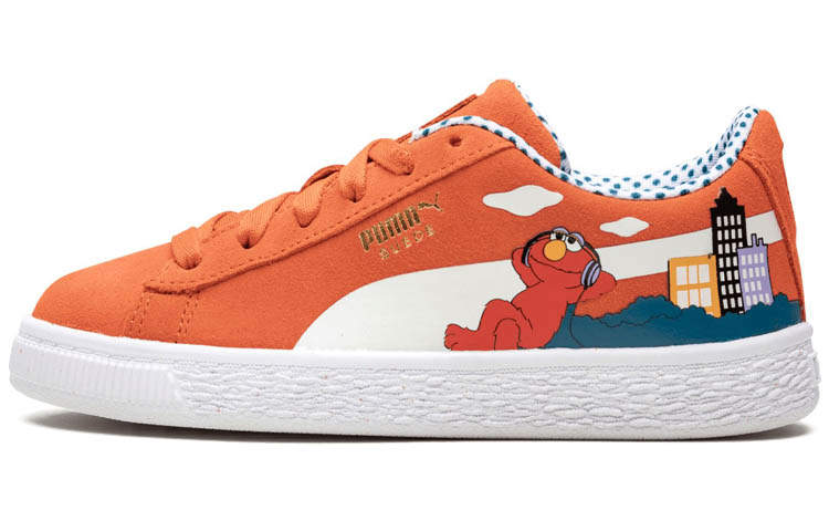 PUMA Suede Sesame Street 50 Low top Skateboard Shoes Orange Children Aged 3 7 Years Old