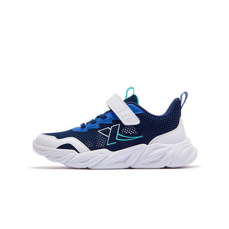 XTEP Textile, Synthetic Leather Low top Running Shoes Dark Blue Lyon Blue New White Teenagers