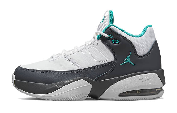Jordan Jordan Max Aura 3 Slip Resistant Cushioning Abrasion Resistant Mid top Basketball Shoes White Gray Unisex