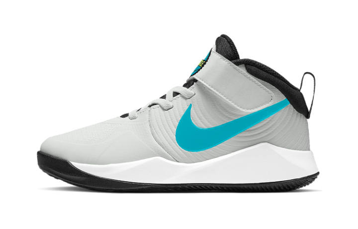 Nike Nike Team Hustle D 9 Comfortable Slip Resistant Abrasion Resistant Mid top Basketball Shoes Gray Blue