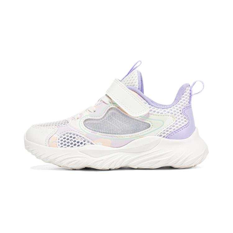 XTEP Slip Resistant And Breathable Low top Kids' Running Shoes White Purple Children Aged 3 7 Years Old