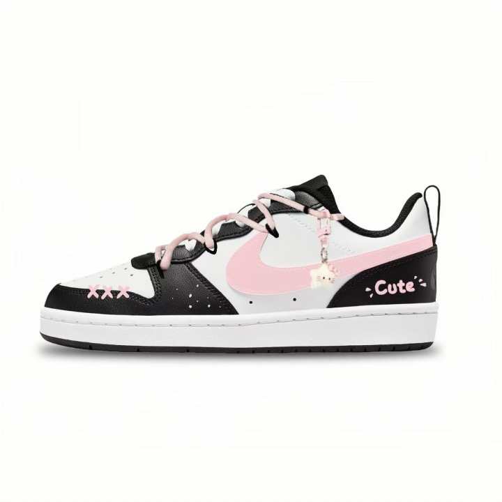 Nike Nike Court Borough Cute Pink Ghost Leather Minimalist Style Anti Kick And Abrasion Resistant Low top