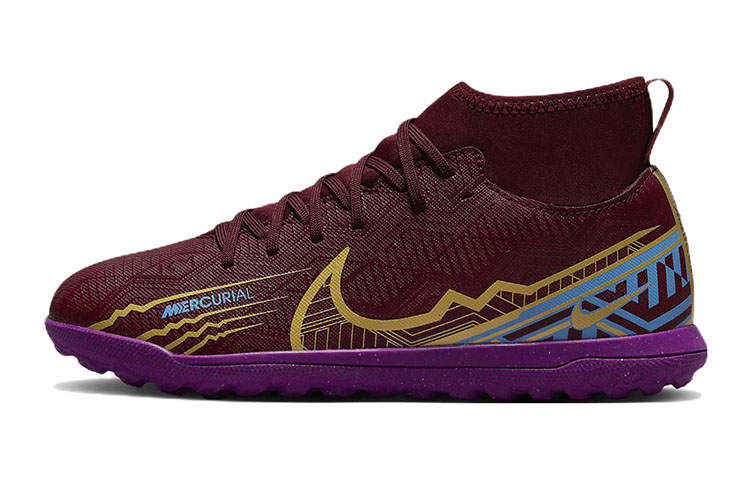 Nike Nike Jr. Mercurial Superfly 9 Assassin 15 Club Synthetic Leather Mid top Kids' Soccer Shoes Red Purple Kids'