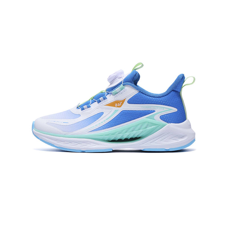 361°KIDS Slip Resistant, Abrasion Resistant, Lightweight Cushioning Kids' Running Shoes 361 Degrees White/Earthy Blue