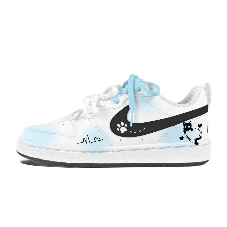 Nike Nike Court Borough Heart To Heart Low top Kids' Skateboarding Shoes White Teenagers