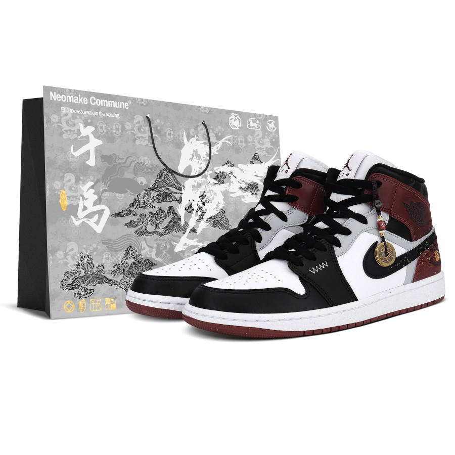 Jordan Jordan Air Jordan 1 High top Children's Basketball Shoes Black Red Teenagers