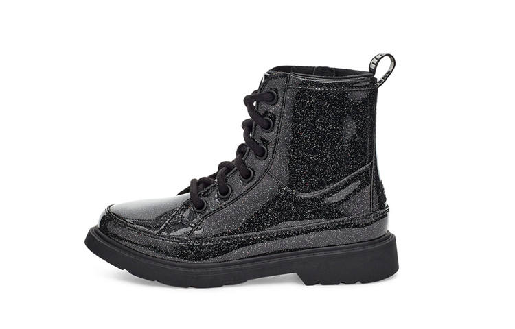 UGG Robley Glitter Velvet Zipper Kids' Snow Boots Black Children Aged 3 7 Years Old