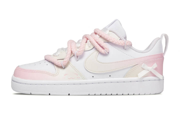 Nike Nike Court Borough Low 2 Leather Abrasion Resistant Abrasion Resistant Low top Kids' Skateboarding Shoes Gradient Pink
