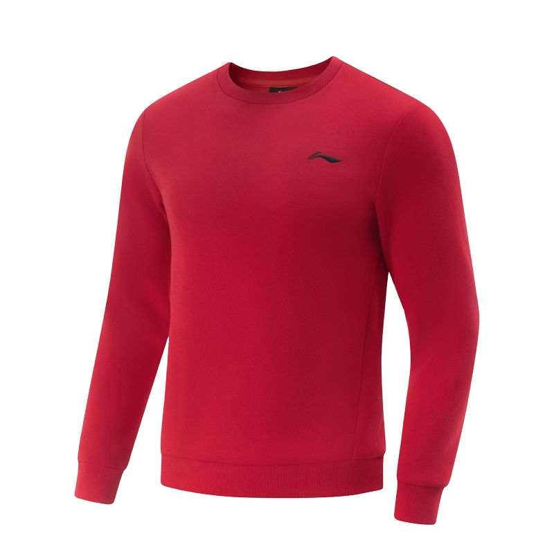 Li-Ning Li Ning Sweatshirts Unisex Bull Red Crew Neck Moderate