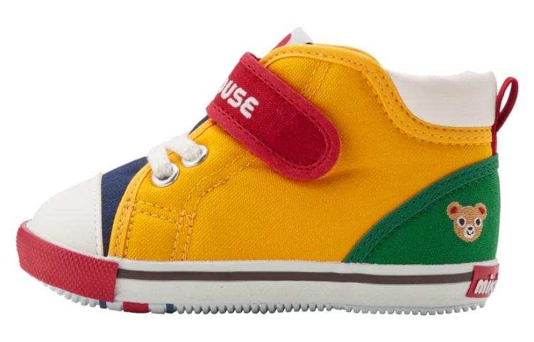 MIKI HOUSE High top Toddler Shoes Yellow Made In Japan Infant And Toddler
