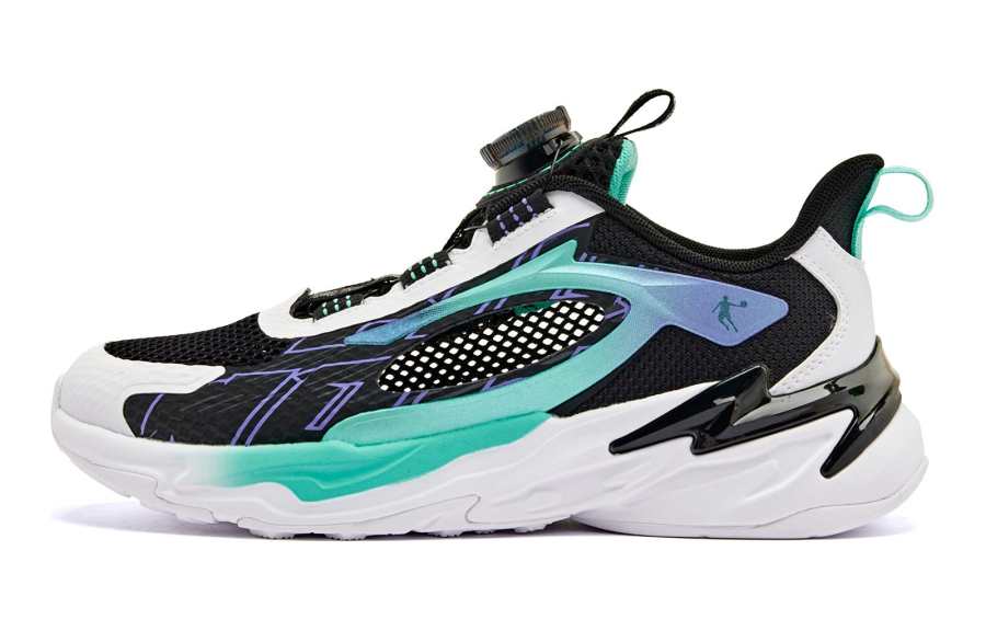 QIAODAN Low top Running Shoes Black White Teenagers