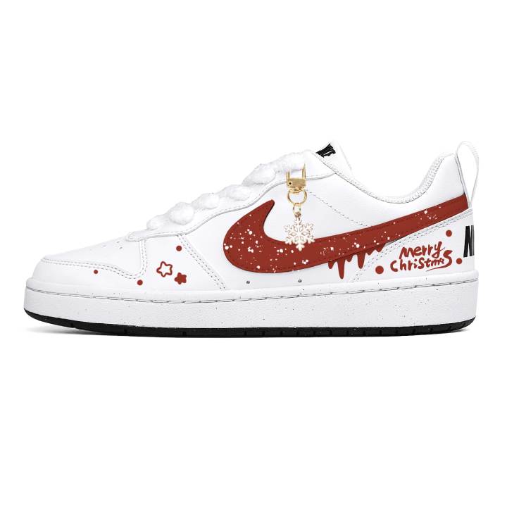 Nike Nike Court Borough Low top Kids' Skateboarding Shoes White Red Teenagers