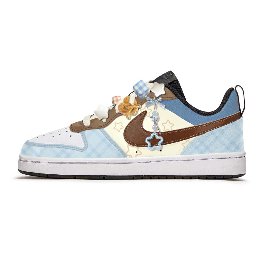 Nike Nike Court Borough Dessert House Slip Resistant Abrasion Resistant Low top Kids' Skateboarding Shoes Blue Yellow