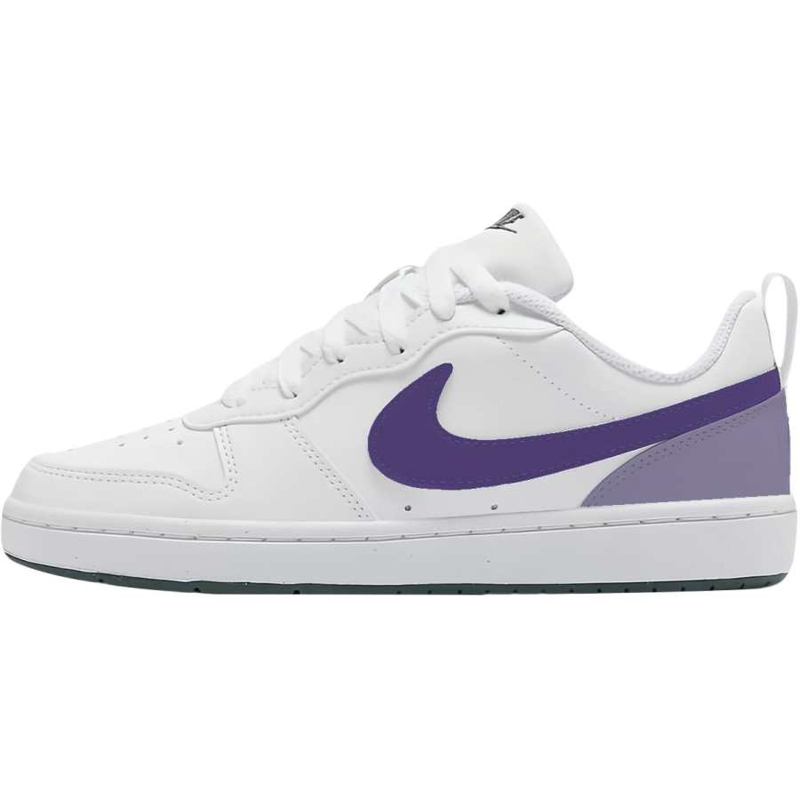 Nike Nike Court Borough Slip Resistant Abrasion Resistant Low top Kids' Skateboarding Shoes Purple White Teenagers