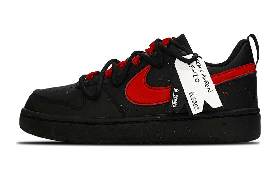 Nike Nike Court Borough Leather Low top Kids' Skateboarding Shoes Black Red Teenagers