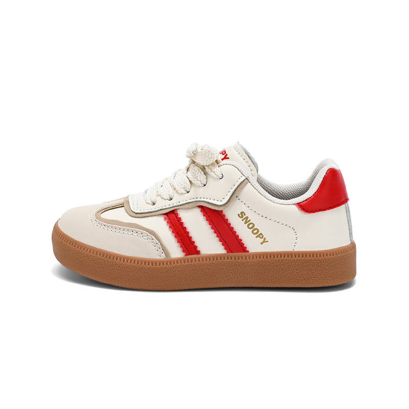 SNOOPY Slip Resistant, Abrasion Resistant, Lightweight Cushioning Low top Kids' Skateboarding Shoes Beige Red Kids'