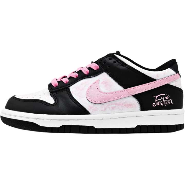 Nike Nike Dunk 'Black' Slip Resistant Cushioning Abrasion Resistant Low top Skateboard Shoes Pink Kids'