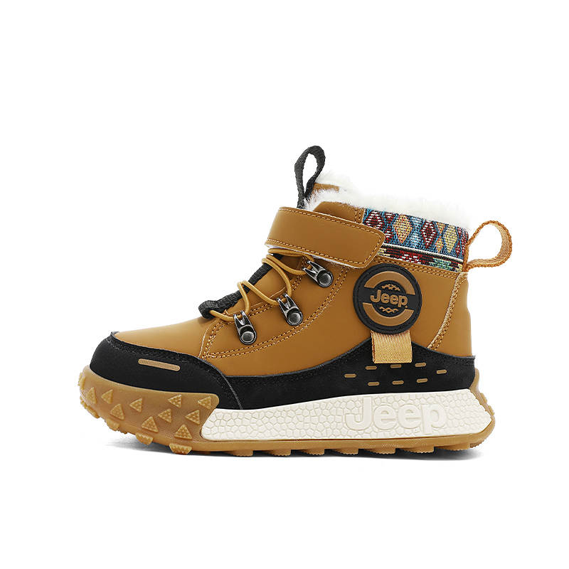 Jeep Anti Kick And Breathable Mid top Snow Boots Black Brown Kids'