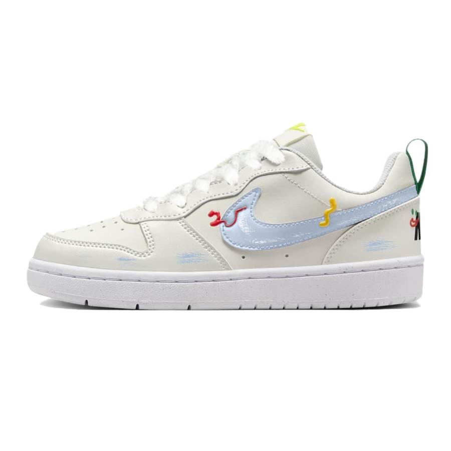 Nike Nike Court Borough Slip Resistant Abrasion Resistant Low top Kids' Skateboarding Shoes Steel Blue Teenagers