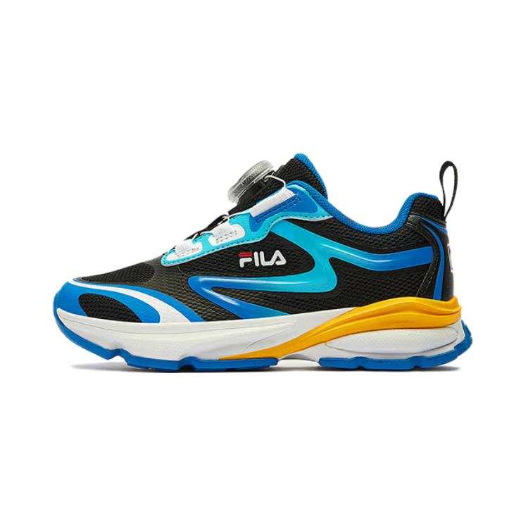 FILA KIDS Slip Resistant Abrasion Resistant Low top Kids' Running Shoes Black Blue White Children Aged 3 7 Years Old