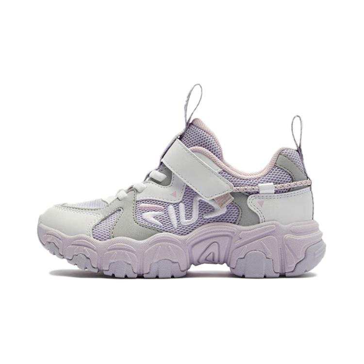 FILA KIDS Cat Paw Comfortable And Breathable Slip Resistant Abrasion Resistant Low top Kids Lifestyle Shoes Purple