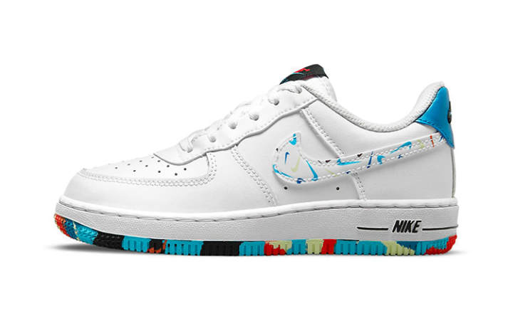 Nike Nike Air Force 1 LV8 3 Casual Low top Skateboard Shoes White Blue Black Children Aged 3 7 Years Old