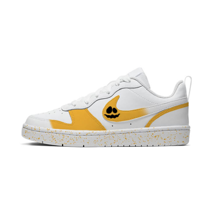 Nike Nike Court Borough Pumpkin Cart Leather Slip Resistant Slip Resistant Low top Skateboard Shoes White Orange Kids'