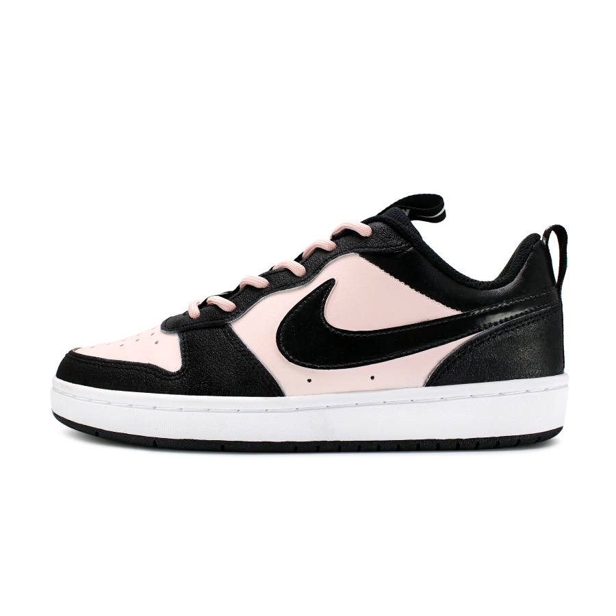 Nike Nike Court Borough 2 Synthetic Leather Slip Resistant Abrasion Resistant Low top Kids' Skateboarding Shoes Black Pink