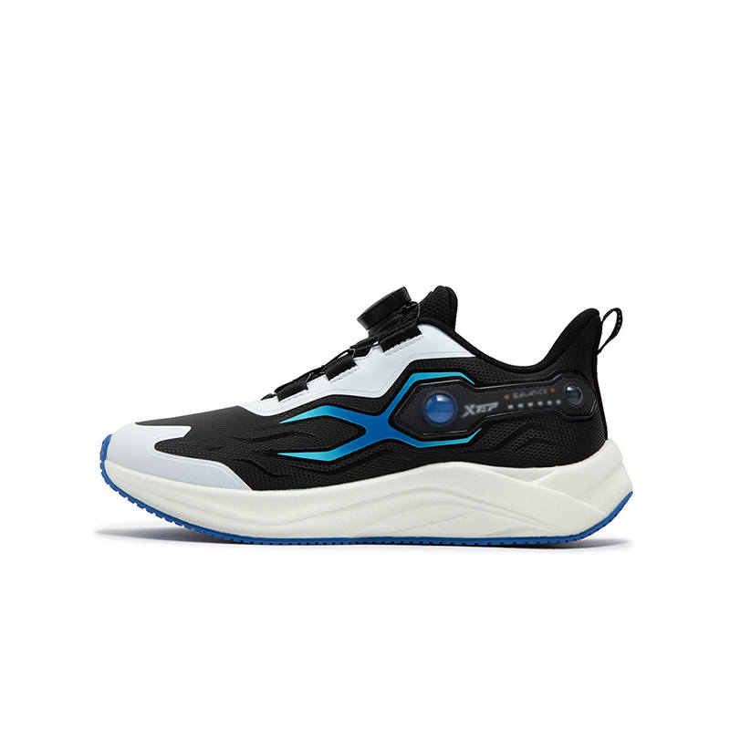 XTEP Slip Resistant Cushioning Abrasion Resistant Rebound Breathable Low top Kids' Running Shoes Black Kids'